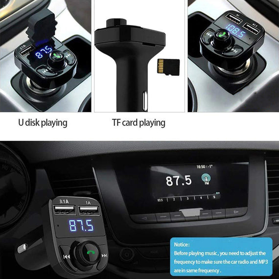 BLUETOOTH FM TRANSMITTER KIT FOR HANDS-FREE CALL RECEIVER / MUSIC PLAYER / CALL RECEIVER / FAST MOBILE CHARGER
