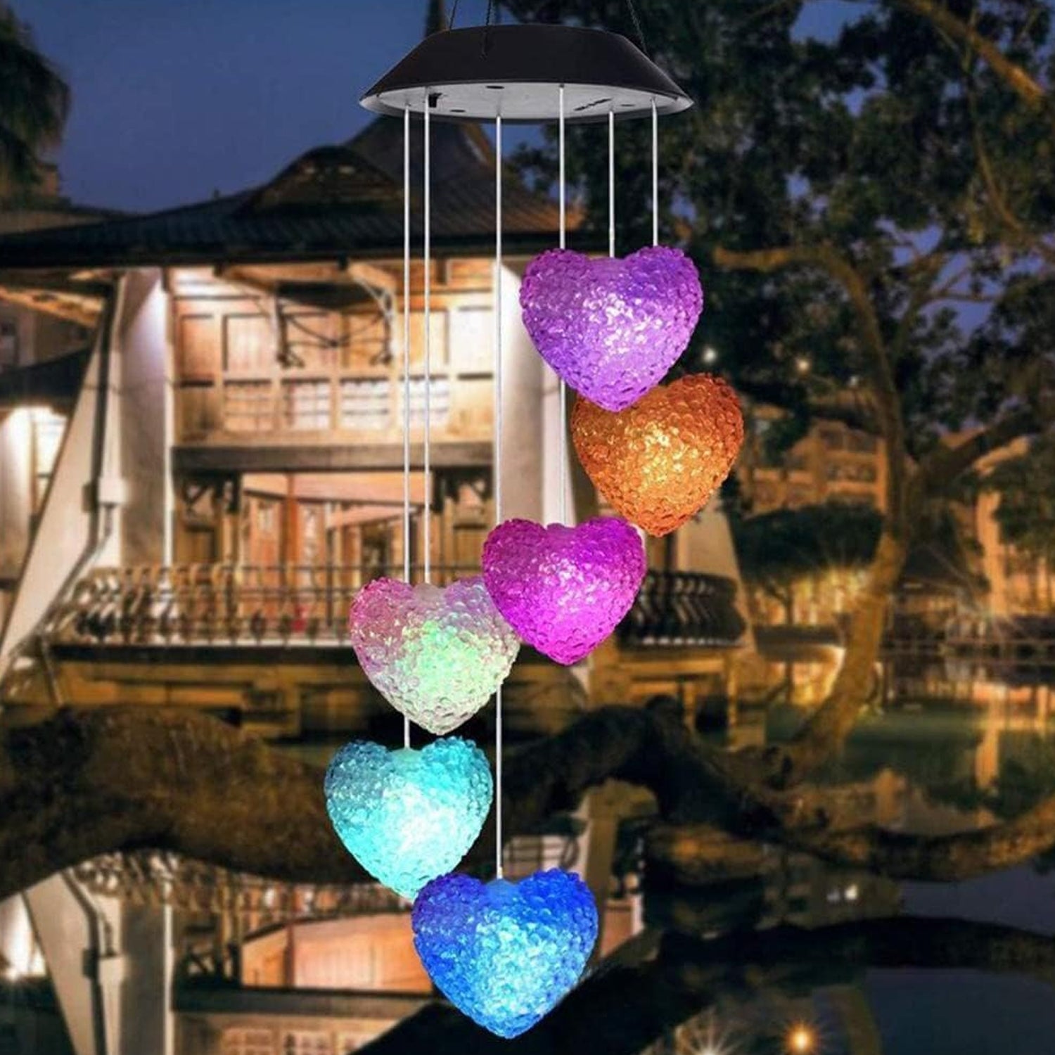 Solar LED Wind Chime: Colorful Outdoor Decor