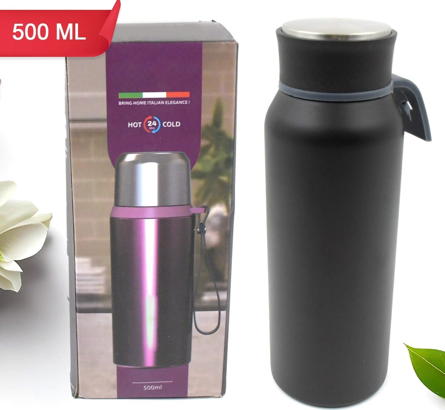 Vacuum Stainless Steel Water Bottle With Carry Handle
