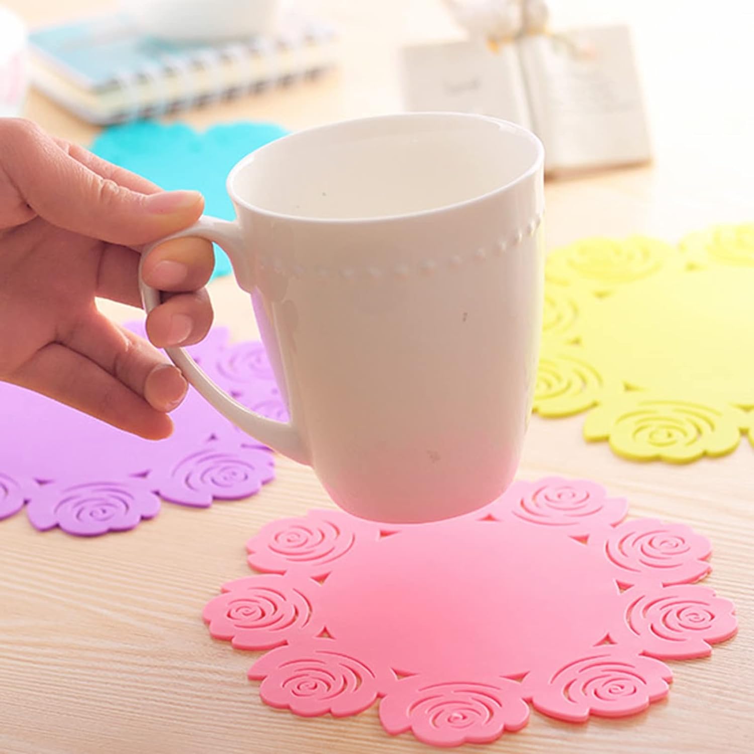 Rose Coasters: Kitchen & Dining Protection - Pack of 6