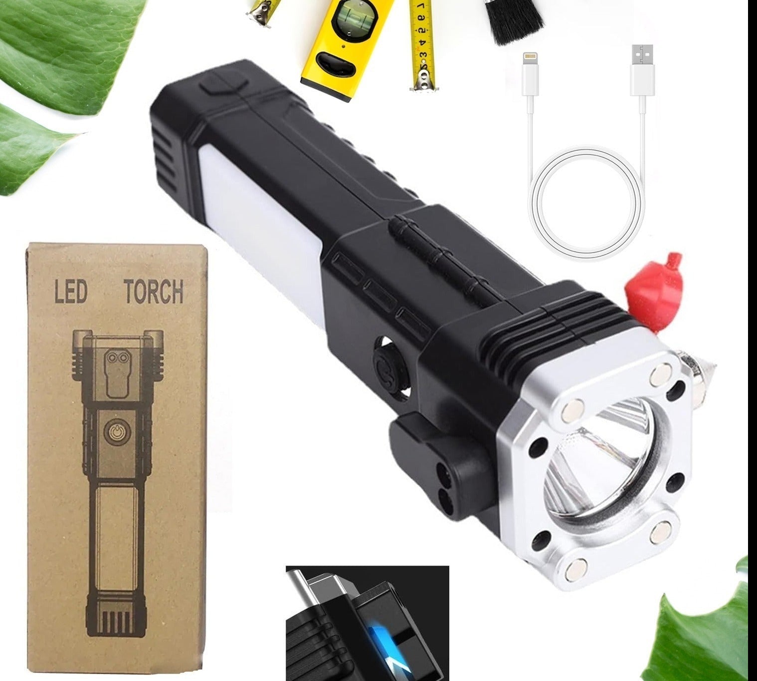 Versatile 3W Torch: Rechargeable, LED, and Multi-Tool for Car, Camping, and More!