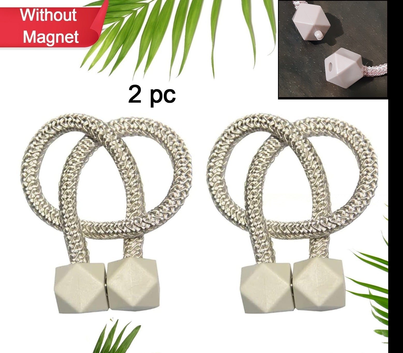 Home Plastic Curtain Tiebacks (2 Pc) (Without Magnet Buckle)
